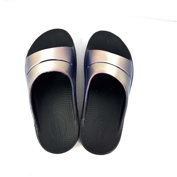 OOFOS Women’s 8 Purple Gradient Recovery Slide Sandals OOfoam Comfort - Picture 3 of 10
